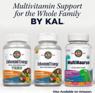 KAL Enhanced Energy Supplements, 3 Daily - Whole Food Multivitamin for Women and Men, Iron Free - 23 Essential Vitamins, Minerals, Super Foods, Digestive Enzymes, 60-Day Guarantee, 30 Serv, 90 Vegtabs