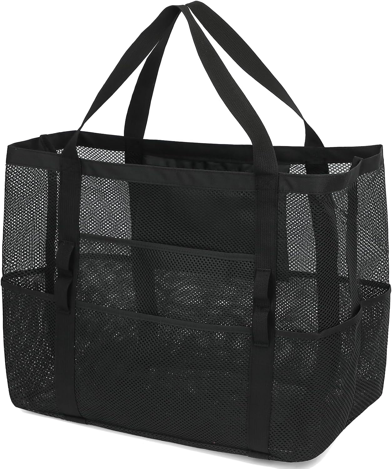 Mesh Beach Bag - Large Beach Tote Bag with Multiple Pockets for Family Beach Bag for Toys & Vacation Essentials