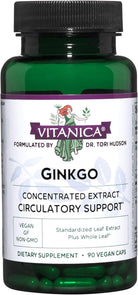 Vitanica Ginkgo - Brain Health Supplement - Supports Blood Flow & Circulation in Women & Men - Herbal Supplement That Uses Ginkgo Extract & Leaf - Lady - 90 Capsules