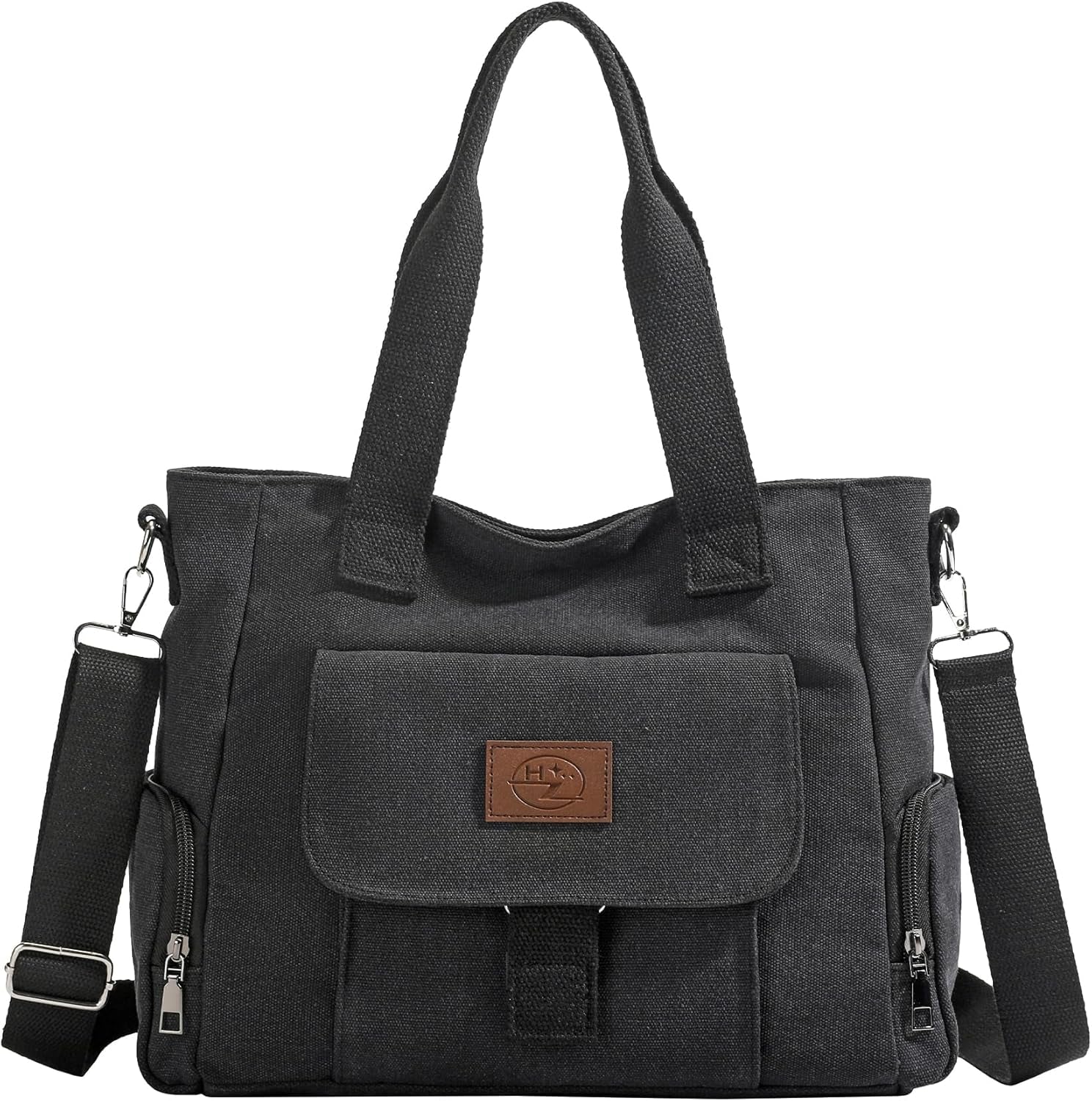 DOURR Canvas Cotton Crossbody Handbags Casual Shoulder Work Travel Tote Bag for Women