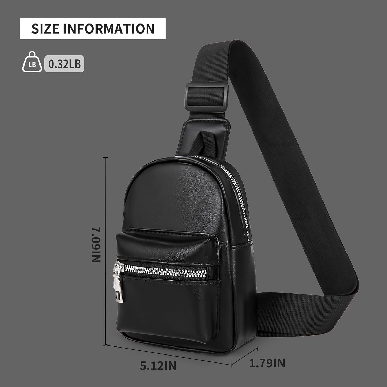 Peicees Mini Leather Sling Bag for Men Women Travel Daily Crossbody Bag Phone Holder