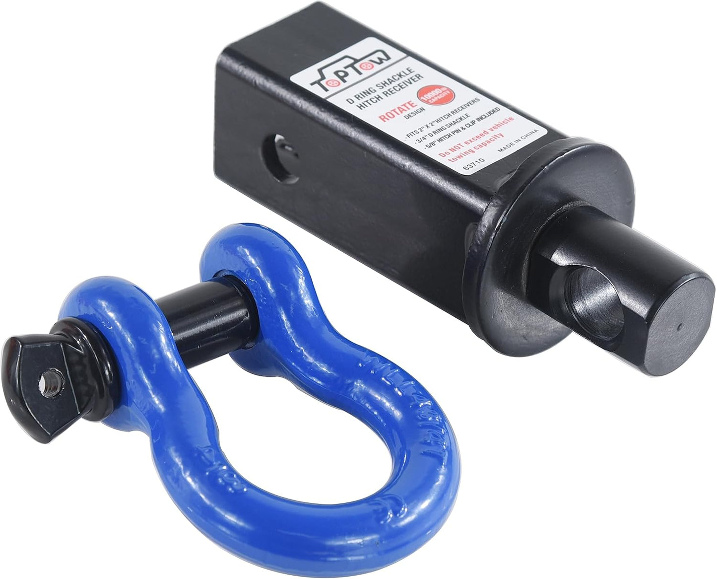 TOPTOW Trailer Recovery Shackle Tow Hitch (Capacity 4,536 Kg) Fits for 50.8 Mm R