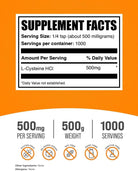 Bulksupplements.Com L-Cysteine Hcl Powder - NAC Supplement, Amino Acid Supplement - Gluten Free, 500Mg per Serving, 500G (1.1 Lbs) (Pack of 1)