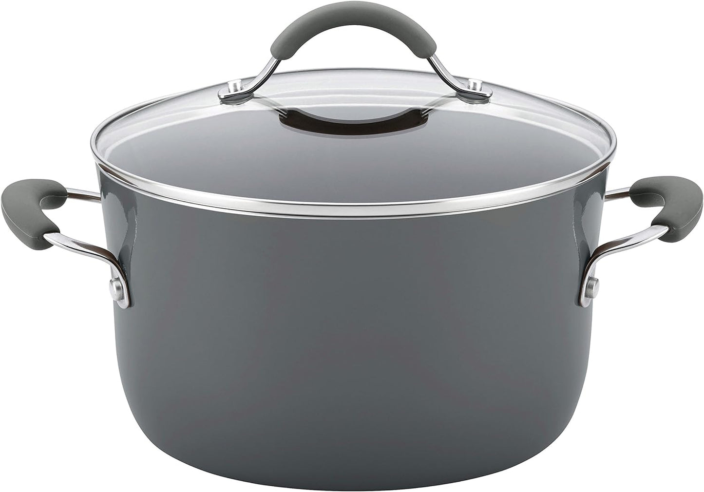 Rachael Ray - 16802 Rachael Ray Cucina Nonstick Cookware Pots and Pans Set, 12 Piece, Sea Salt Gray