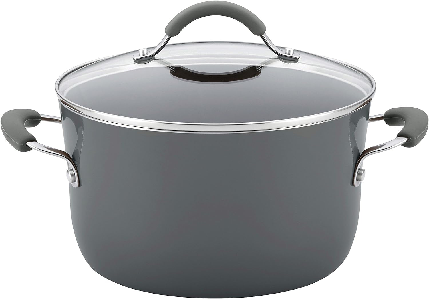 Rachael Ray - 16802 Rachael Ray Cucina Nonstick Cookware Pots and Pans Set, 12 Piece, Sea Salt Gray