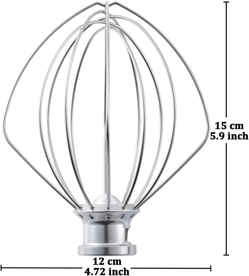 Wire Whip for Kitchenaid Tilt-Head Stand Mixer Accessory Replacement, Egg Cream Stirrer, Cakes Mayonnaise Whisk，Whipping Egg White