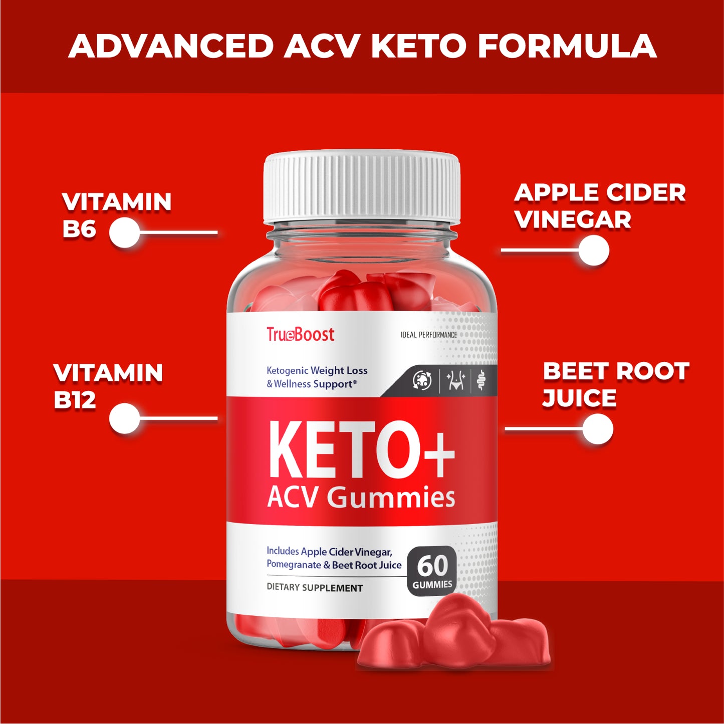 True Boost Keto plus ACV Gummies for Weight Loss (300 Gummies)