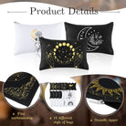 18 Pieces Moon Witch Zipper Pouch Bag Tarot Cards Phase Bag Witch Purse Gothic Aesthetic Canvas Makeup Bags Witchy Crystals Toiletry Bags Witchcraft Snake Cosmetic Bags for Women Girls