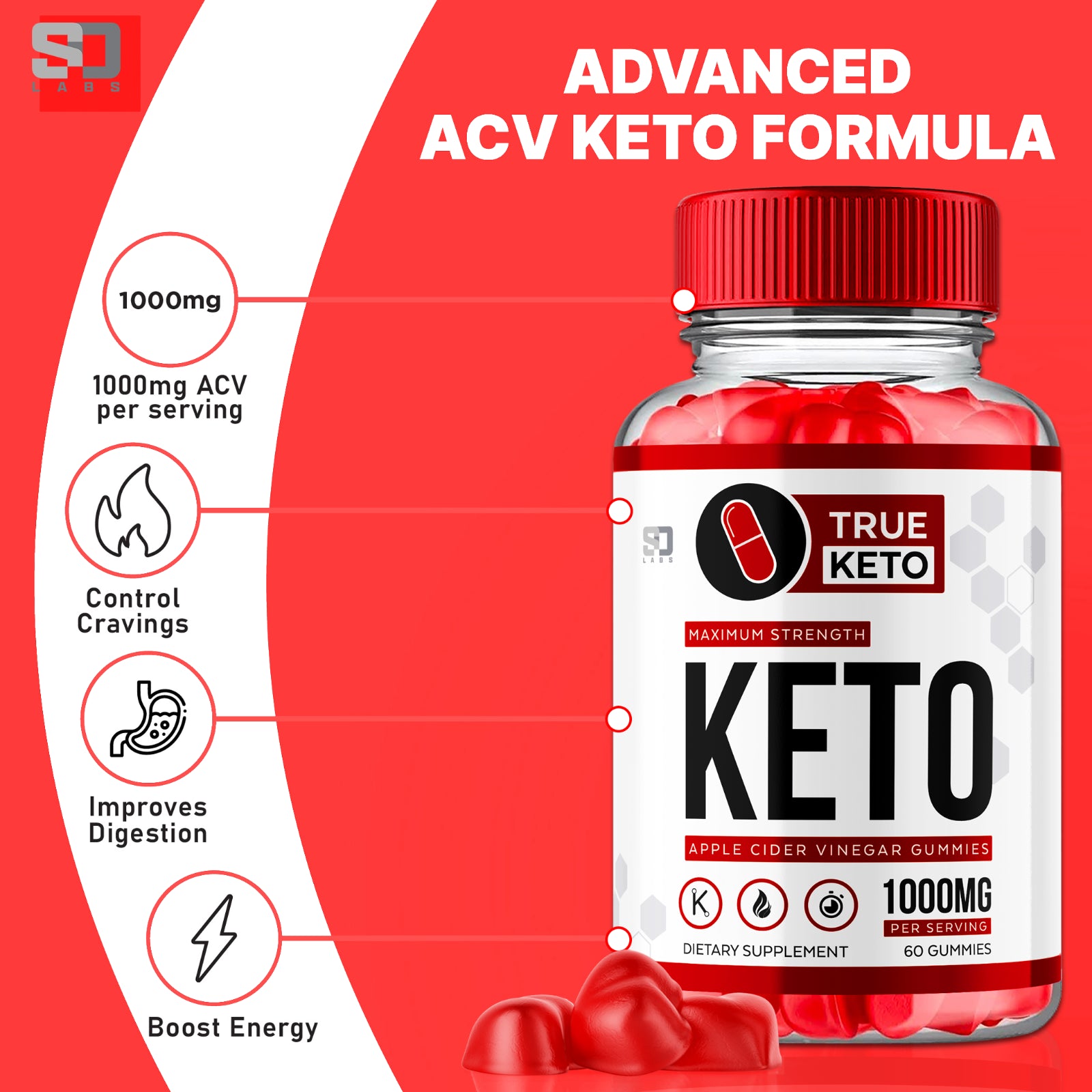 True Keto ACV Gummies - Support Your Wellness and Weight Goals 60 Gummies