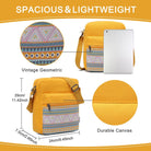 VASCHY Messenger Bag for Girls, Lightweight Canvas Crossbody Bag Purse for Teen Girls Women Fits Water Bottle