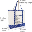 DALIX Large Tote Bag Shoulder Bags Personalized Gifts Ballent Blue Anchor a - Z
