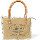 Upcycled Canvas Purses and Handbags, Upcycled Canvas Bags for Women, Handcrafted Sel De Mer Tote Bag, 13 Inches