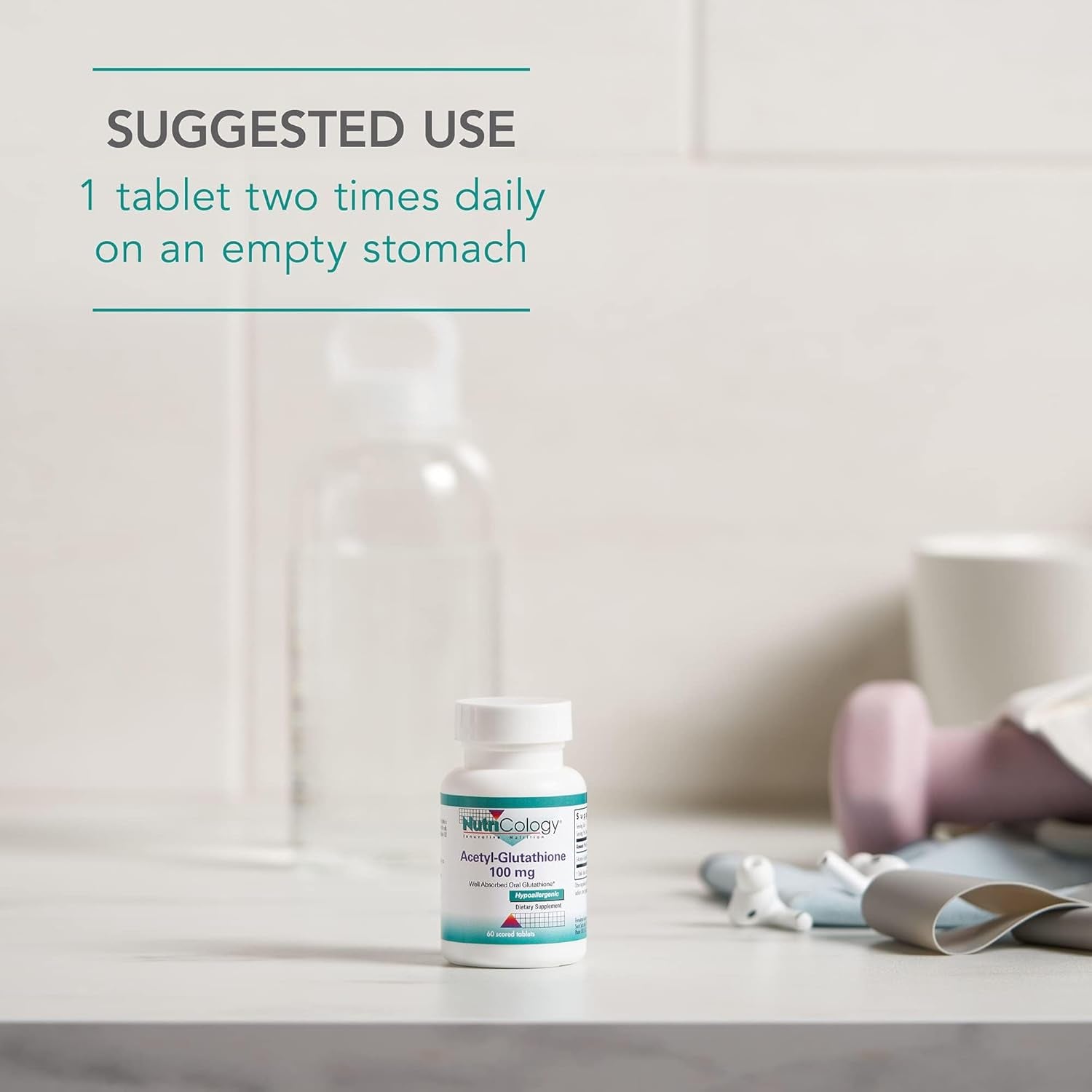 Nutricology Acetyl-Glutathione - S-Acetyl-L-Glutathione, Well Absorbed, Immune Support, 100 Mg Supplement - 60 Count