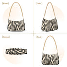 Shoulder Bags for Women Zebra Print Wave Seamless Hobo Tote Handbag Small Clutch Purse with Zipper Closure