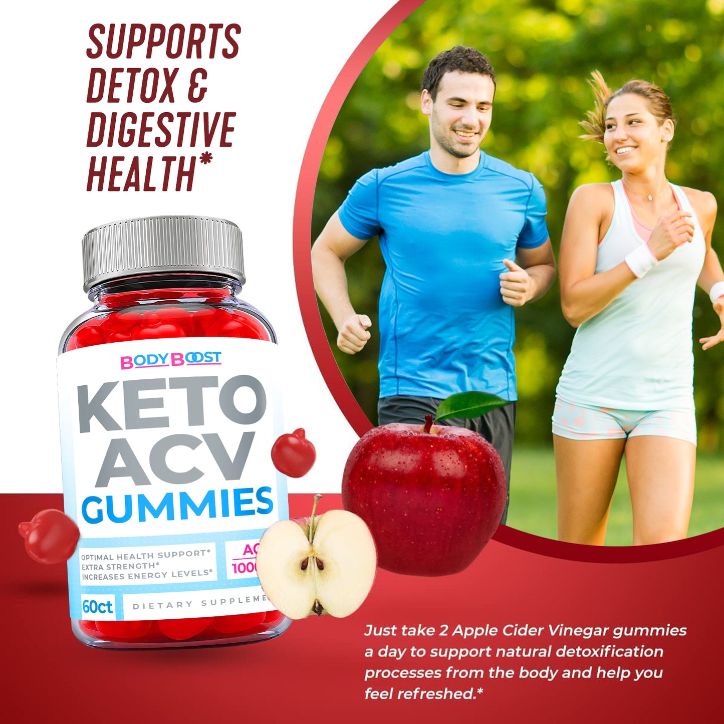 (1 Pack) Body Boost Keto Gummies - Body Boost ACV Gummies, Weight Loss-60 Gums