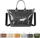 Stellaya Womens Letters Print Tote Bag, PVC Waterproof Kraft Paper Handbags, with Shoulder Strap