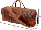 Leather Duffle Bag for Men Luggage Handmade Travel Bag Carry on Luggage Weekender Bags Overnight Gym Sports Cabin Holdall Bag for Airplanes Men and Women (34 Inch Brown)
