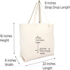 DALIX Monogram Bag Personalized Totes for Women Open Top Natural Letter A-Z