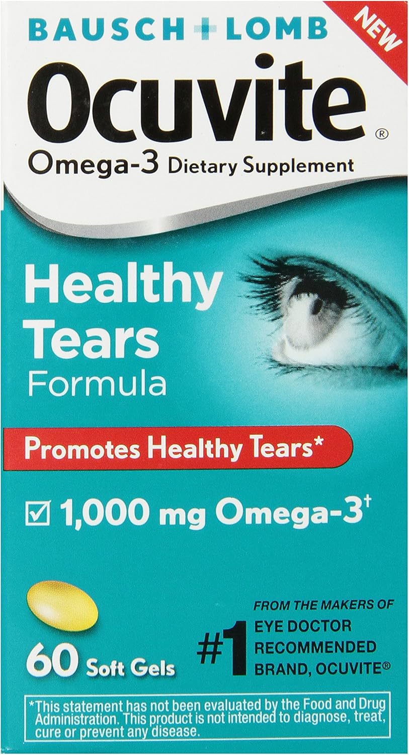 Ocuvite Healthy Tears Formula Vitamin & Mineral Supplement Softgels, 60 Count Bottle