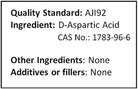 Pure D-Aspartic Acid (DAA) Powder AJI Quality Standard (1000 Grams (2.2 Lb))