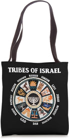 12 Twelve Tribes of Israel Hebrew Israelite Judah Jerusalem Tote Bag