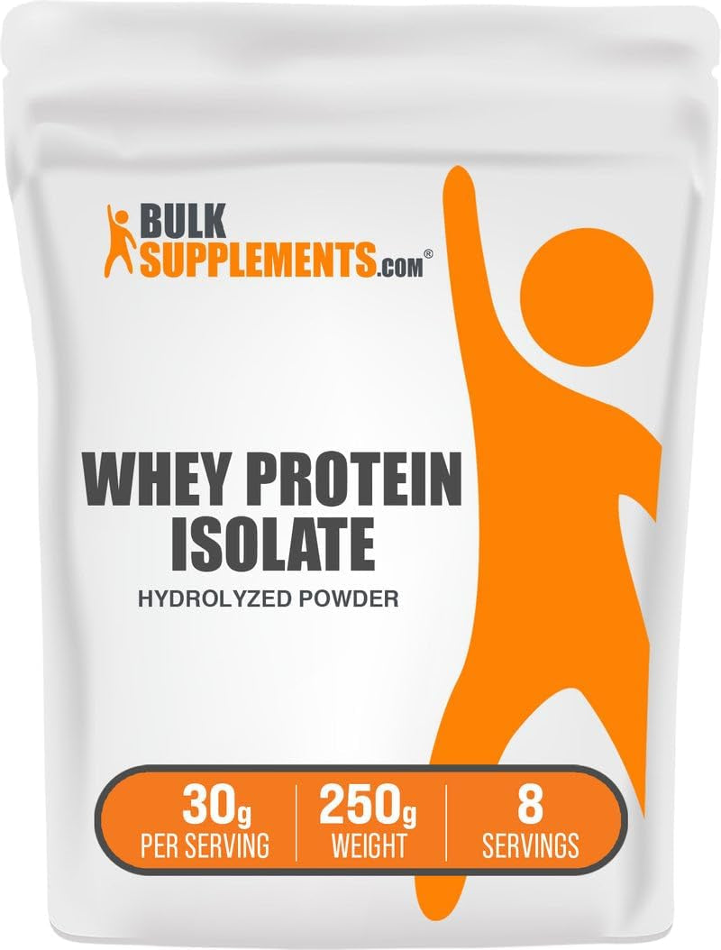 Bulksupplements.Com Whey Protein Isolate Powder - Unflavored Whey Protein Powder, Nutritional Supplement - Gluten Free, 30G per Serving, 250G (8.8 Oz) (Pack of 1)