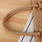 Big Woven Bag Women Large Tote Bag Summer Beach Handbag Retro Simple Travel Vacation Shoulder Bag