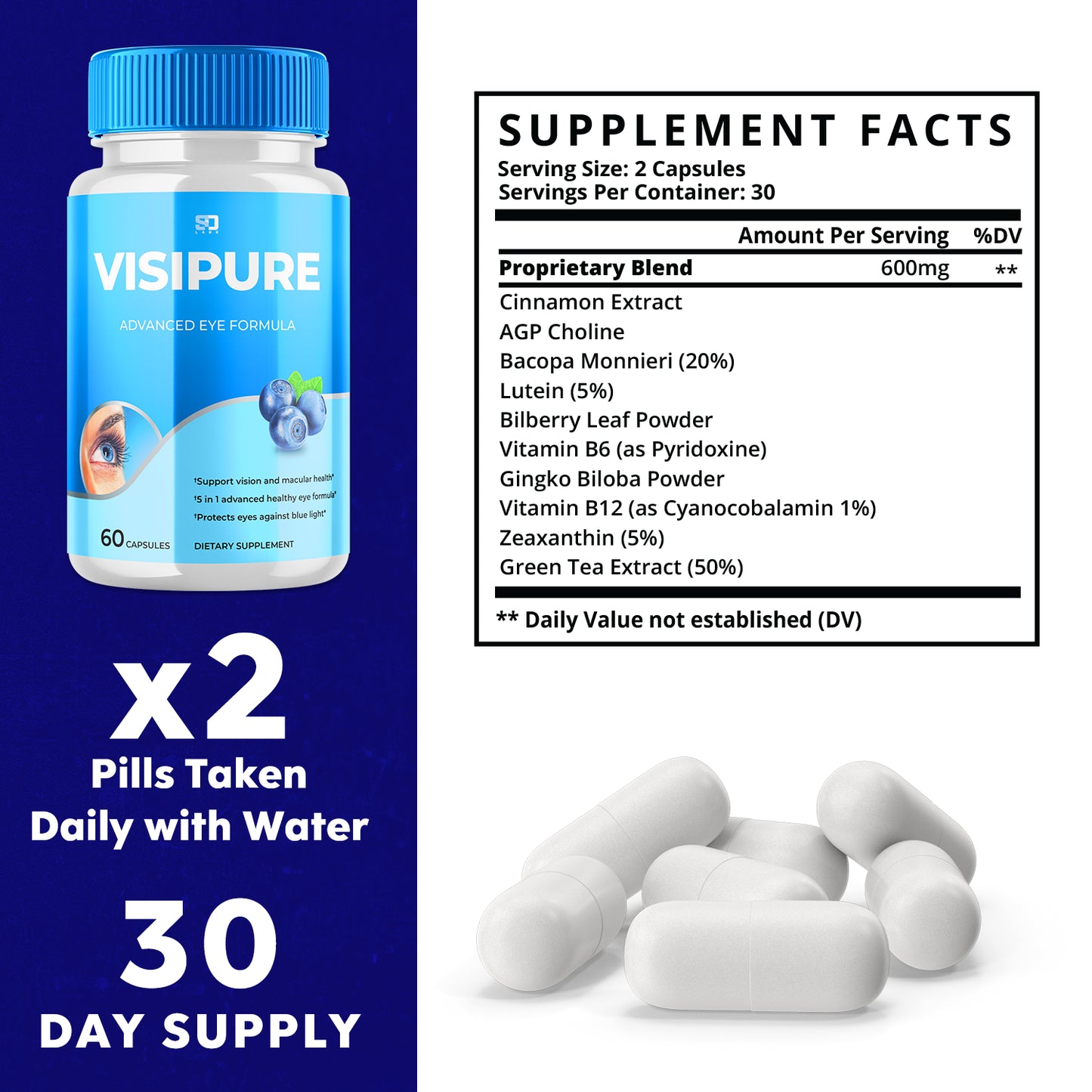 Visipure - Daily Supplement and Support for Visual Wellness (5 Pack)