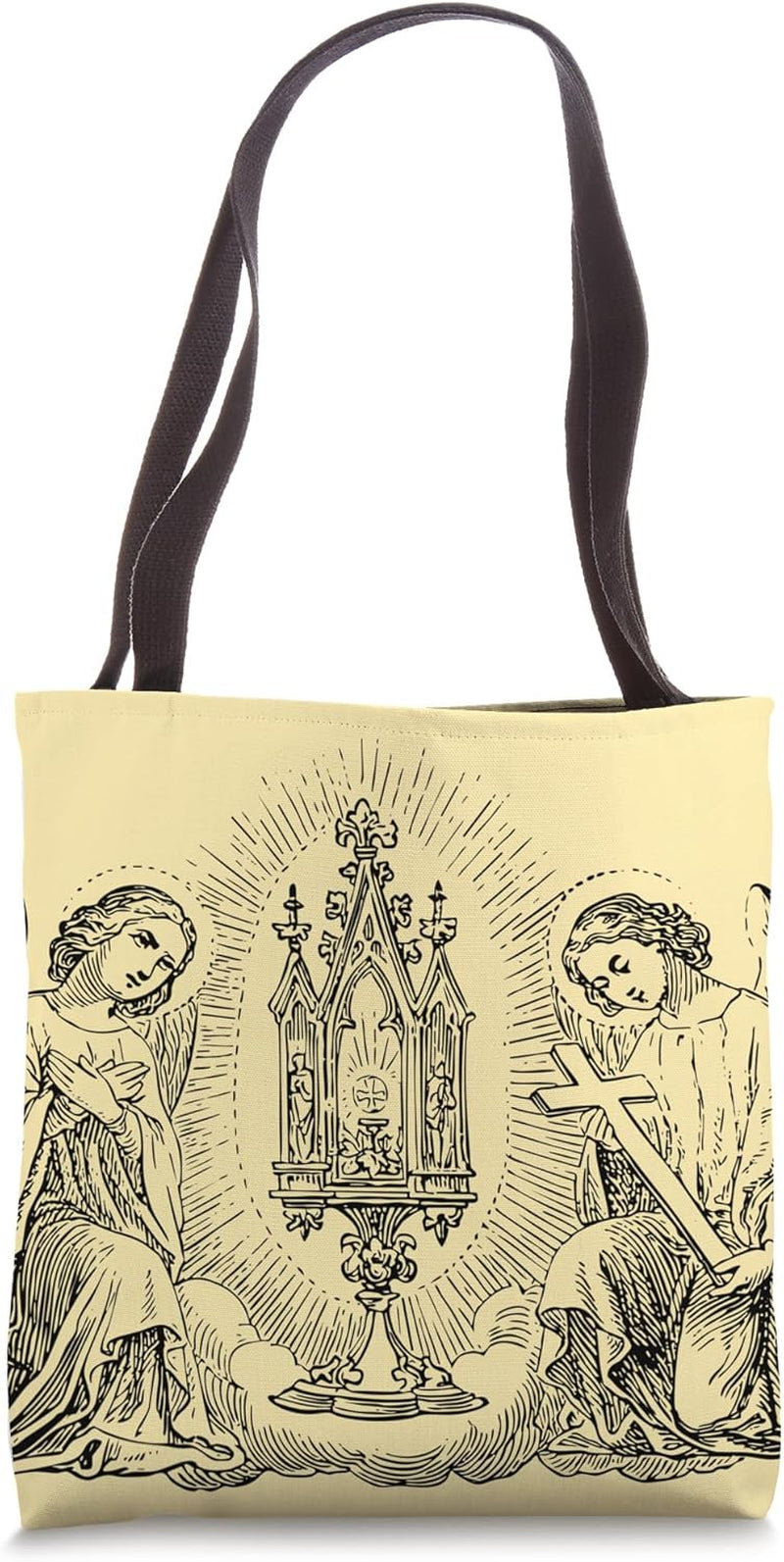 Adoration Angels Vintage Traditional Catholic Holy Eucharist Tote Bag