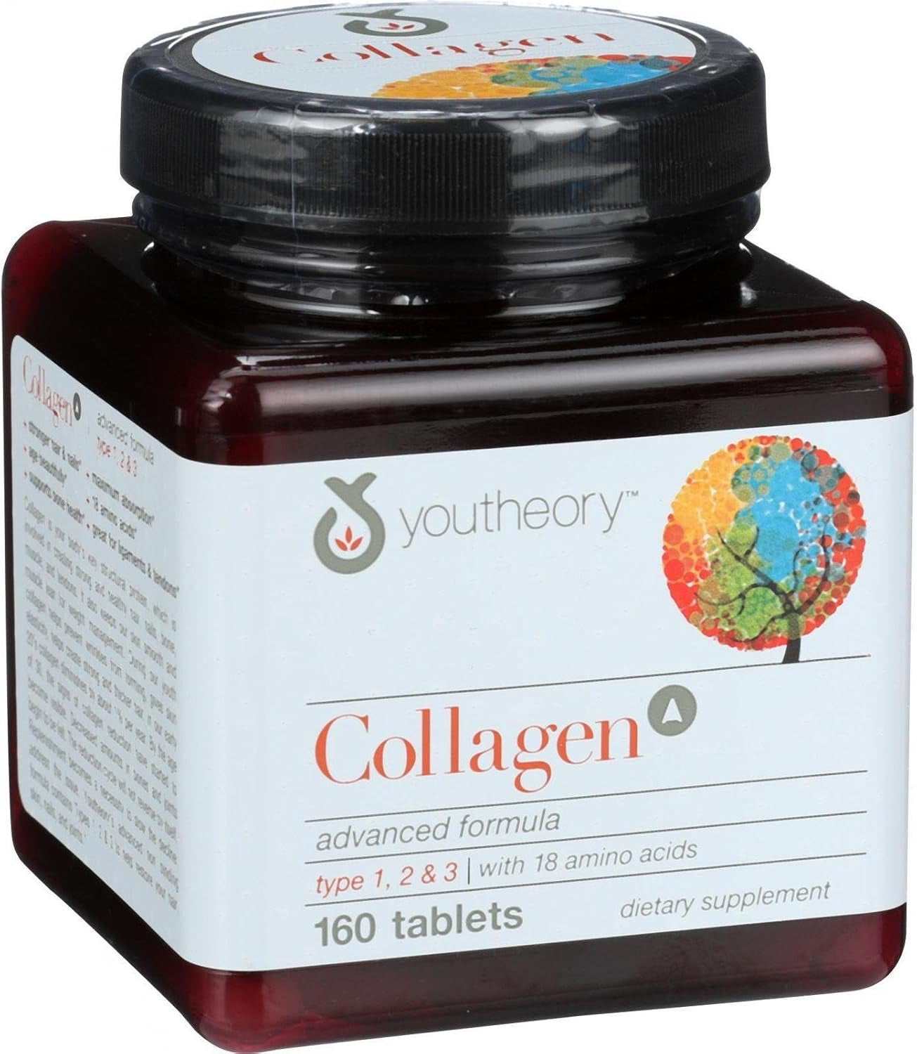 Youtheory Collagen - Type 1 and 2 and 3 - Advanced Formula - 160 Tablets