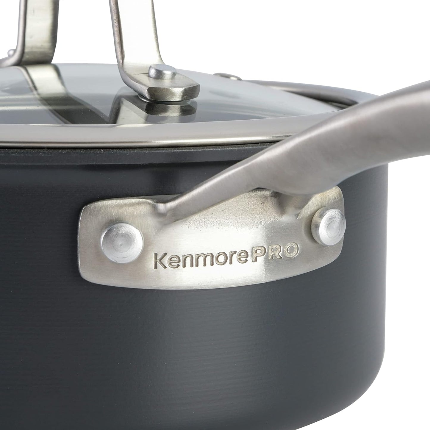 Kenmore Pro Arbor Heights 7-Layer Hard Anodized Induction Nonstick Platinum Forged Aluminum Cookware Set, 10-Piece, Black