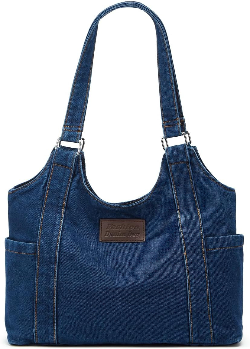 Denim Tote Bag Large Capacity Jean Purses for Women Handbags Soft Shoulder Ladies Purses 2025