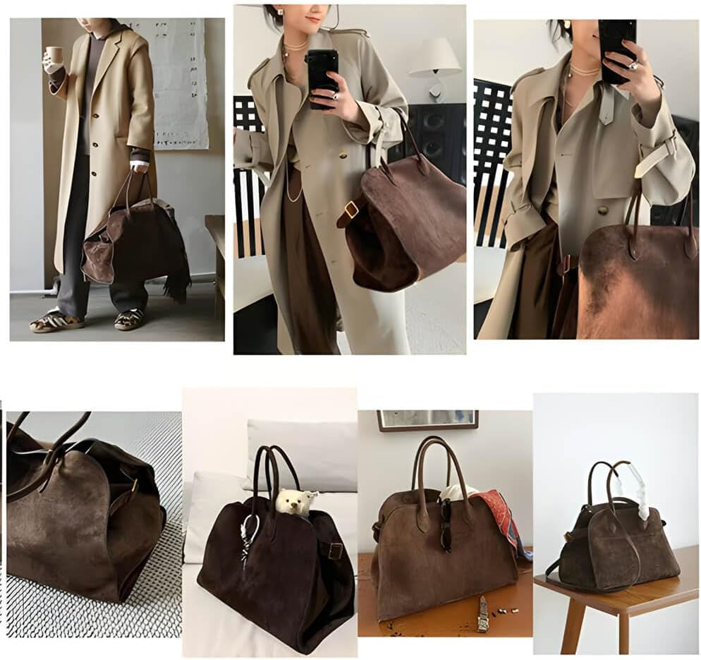 2025 Leather Tote Bag for Women, Large Leather Tote Bag Retro Top-Handle Bag Trendy Work Bag PU Leather Shoulder Bag
