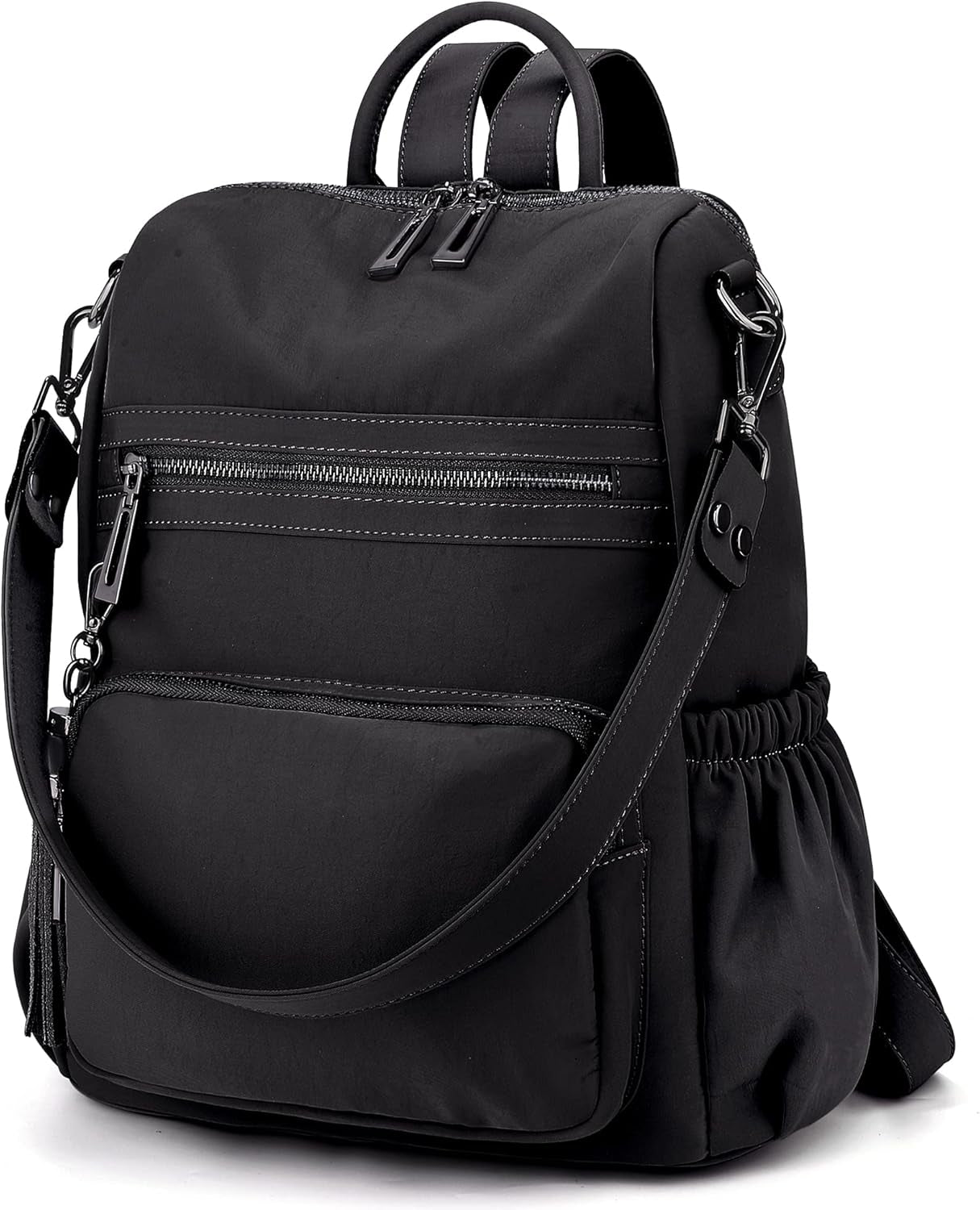 UTO Women Backpack Purse Leather Vegan Ladies Fashion Designer Rucksack Convertible Travel Shoulder Bag with Tassel