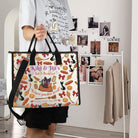 FOTAP Kiki'S Anime Lover Gift Kiki&Jiji’S Bed and Breakfast Inspire Tote Bag Black Cat Lover Handbag Animated Movie Gift