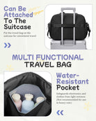 Small Black Gym Duffle Bag for Women Men, Waterproof Weekender Handbag Carry on Travel Bag for Airplane, Sports Yoga Tote Bag with Dry Wet Pocket