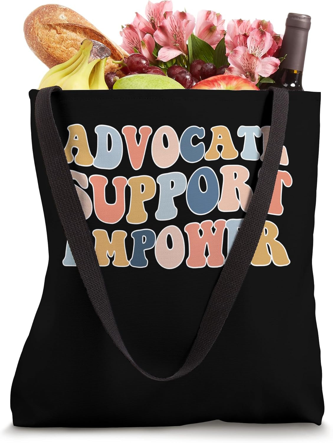 Advocate Support Empower Social Worker Graduation MSW Groovy Tote Bag