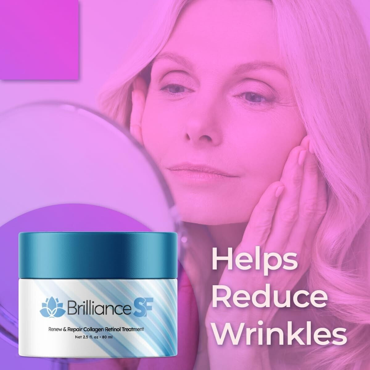 (1 Pack) Brilliance SF Anti-Aging Cream, Anti-Wrinkle Moisturizing Cream 2.5 Oz