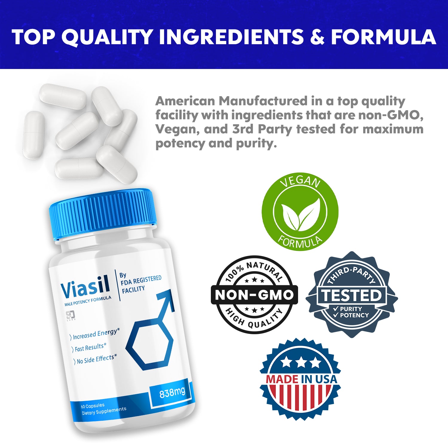 Viasil Male Pills – Boost Performance and Enhance Vitality 60 Capsules