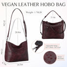 VASCHY Hobo Bags for Women, Vegan Leather Large Handbag Tote Slouchy Shoulder Bag Purse W Convertible Crossbody Strap