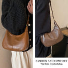Crescent Hobo Bags Retro Crossbody Bag Vegan Leather Shoulder Purse Soft Cute Handbag for Women