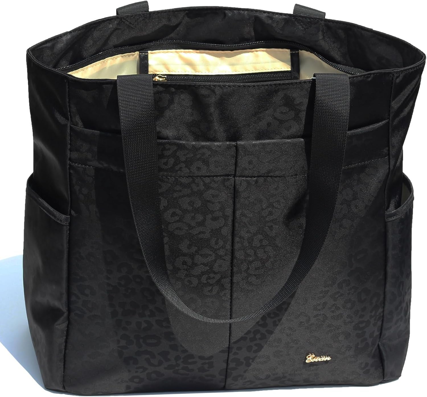 ESVAN Original Floral Tote Bag Large Shoulder Bag with Multi Pockets for Gym Travel Beach Daily Bags