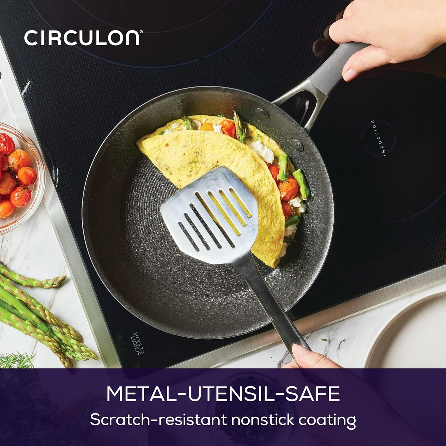 Circulon A1 Series with Scratchdefense Technology Nonstick Induction Cookware/Pots and Pans Set, 9 Piece, Graphite