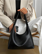 Slouchy PU Leather Hobo Bags Women Trendy Underarm Shoulder Bag Crescent Crossbody Purses College Travel Tote Handbag 2025