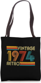 51Th Birthday Gift 51 Years Old Men Women Retro Vintage 1974 Tote Bag