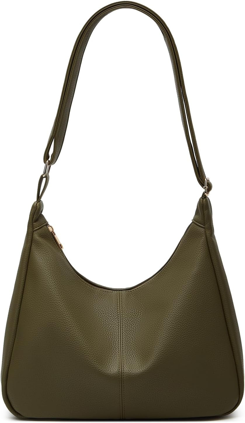 Slouchy PU Leather Hobo Bags Women Underarm Shoulder Bag Trendy Crescent Crossbody Purses College Travel Tote Handbag 2025