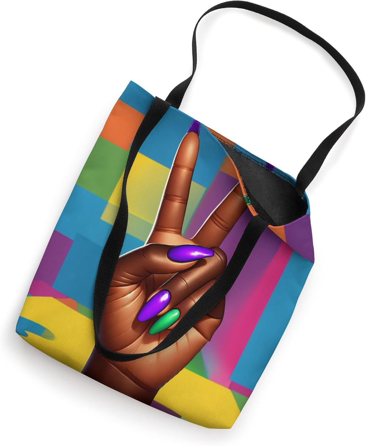 Vibrant Peace Sign Tote Bag