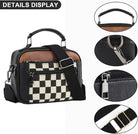 Checkered Crossbody Purse Women Plaid Shoulder Bag Checkerboard Top Hand Tote Bag Leather Hobo Handbags
