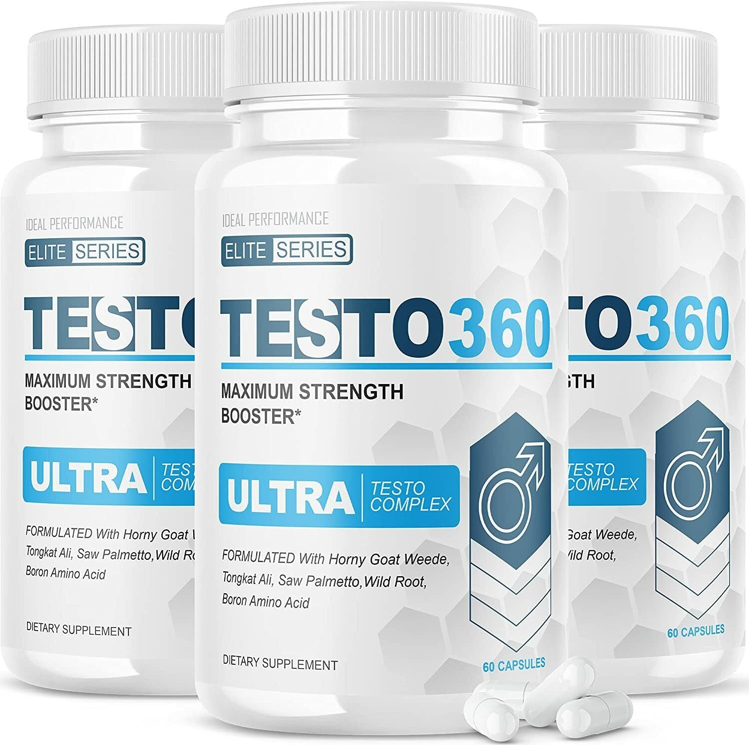 Testo 360 Ultra Pene Testo Complex Elite Series Maximum Strength 180 Caps 3 Pack