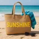 23" Over-Sized Straw Tote - ESCAPE Embroidered Double Handle Weekend Beach Bag